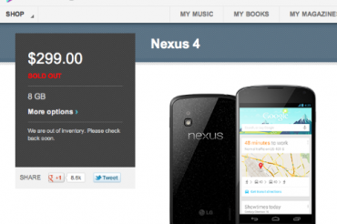 Nexus 4が予想に反して好評？