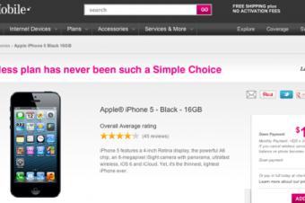 T-MobileがiPhone 5を値上げ