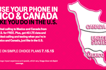 T-Mobileがカナダとメキシコを米国内扱いに