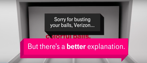 VerizonのカラフルボールにT-Mobileがイチャモン