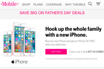 T-Mobileの「父の日セール」はiPhone SEが無料